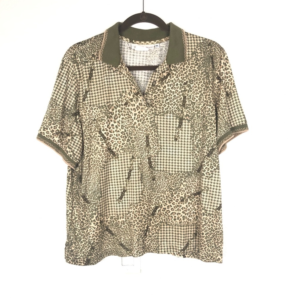 Bette & court‎ women’s polo leopard multi print BE-16